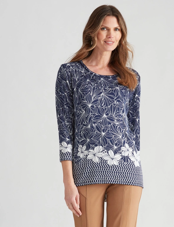 W.Lane Floral Placement Printed Pullover Top, hi-res image number null