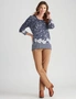 W.Lane Floral Placement Printed Pullover Top, hi-res