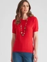 W.Lane Dobby Short Sleeve Pullover Top, hi-res