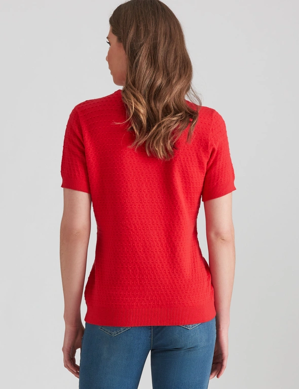 W.Lane Dobby Short Sleeve Pullover Top, hi-res image number null