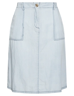 W.Lane Chambray A-Line Skirt