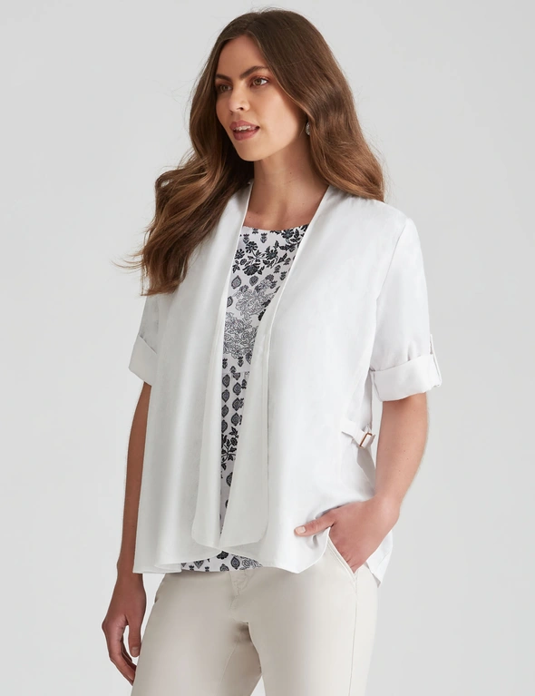 W.Lane Linen Textured Waterfall Jacket, hi-res image number null