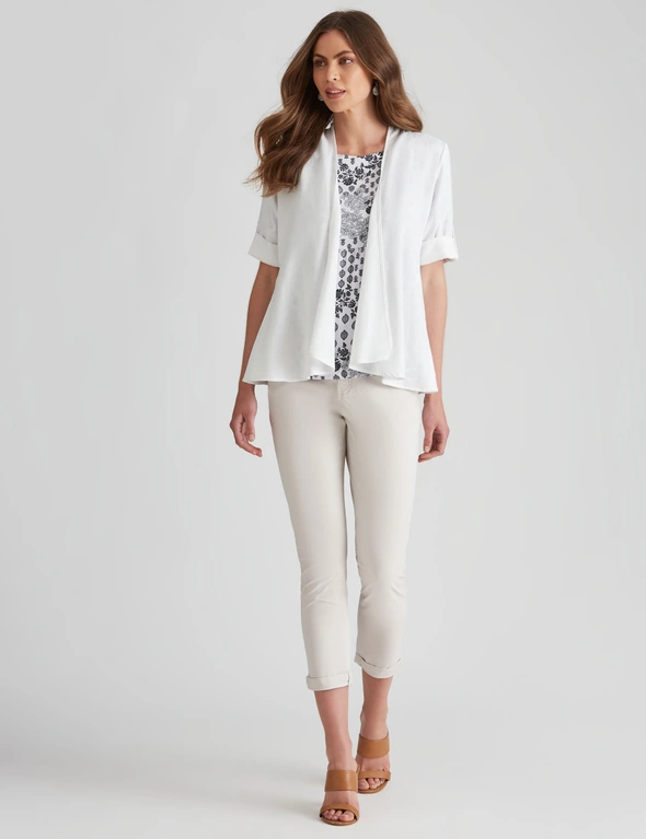 W.Lane Linen Textured Waterfall Jacket, hi-res image number null