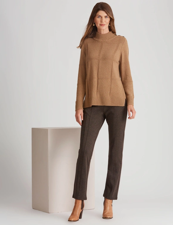 W.Lane Check Funnel Neck Pullover Top, hi-res image number null