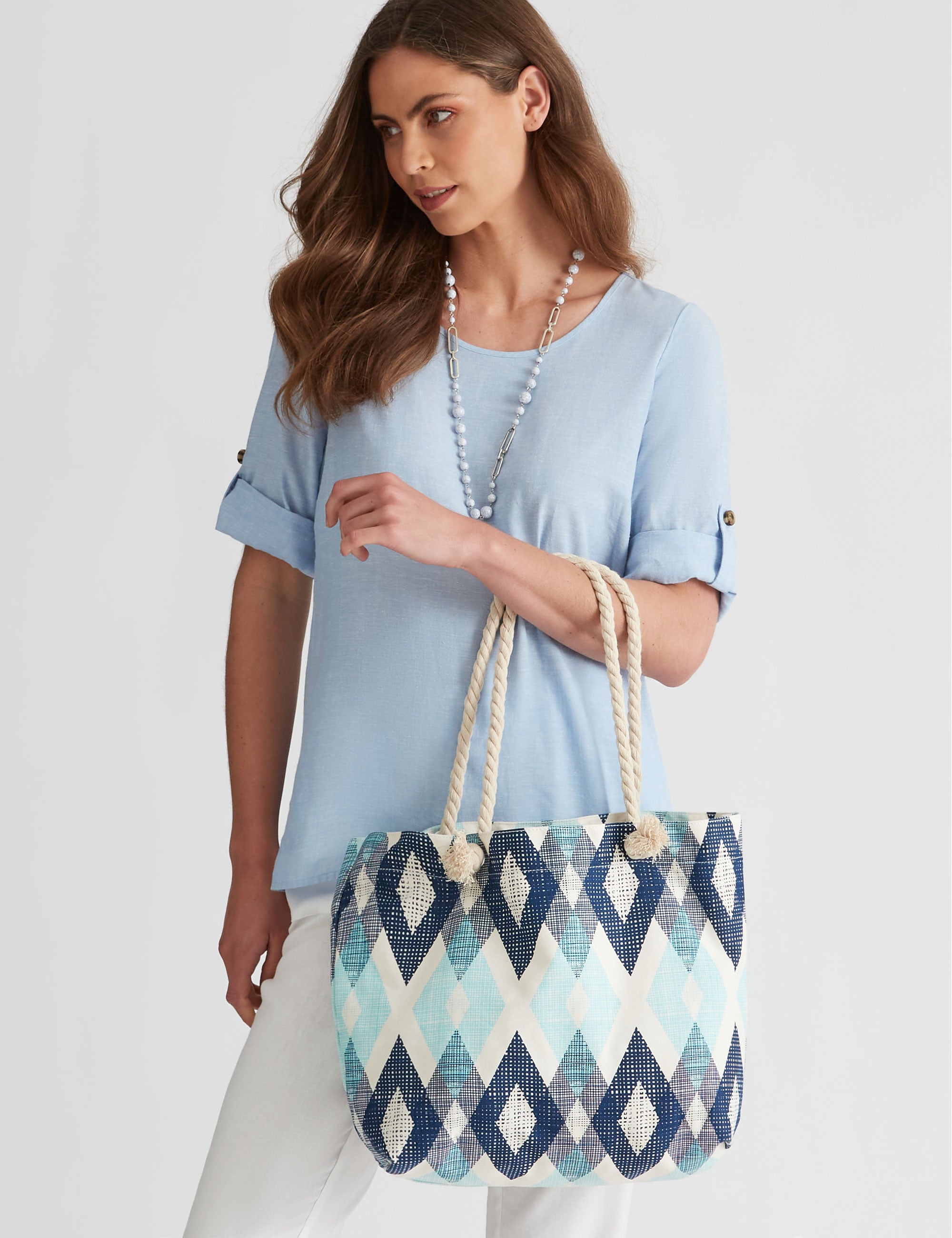 Summer and rose clearance navy diamond tote