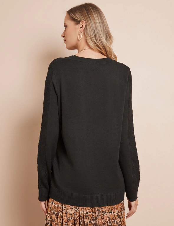 W.Lane Round Neck Cable Jumper, hi-res image number null