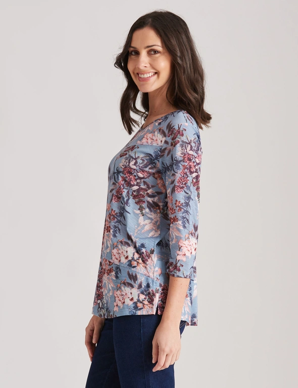 W.Lane Round Neck Contrast Print Knitwear Top, hi-res image number null