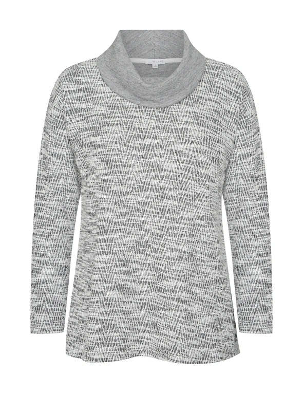 W.Lane Cowl Neck Textured Knitwear Top, hi-res image number null
