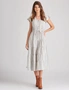 W.Lane Linen Stripe Tiered Dress, hi-res