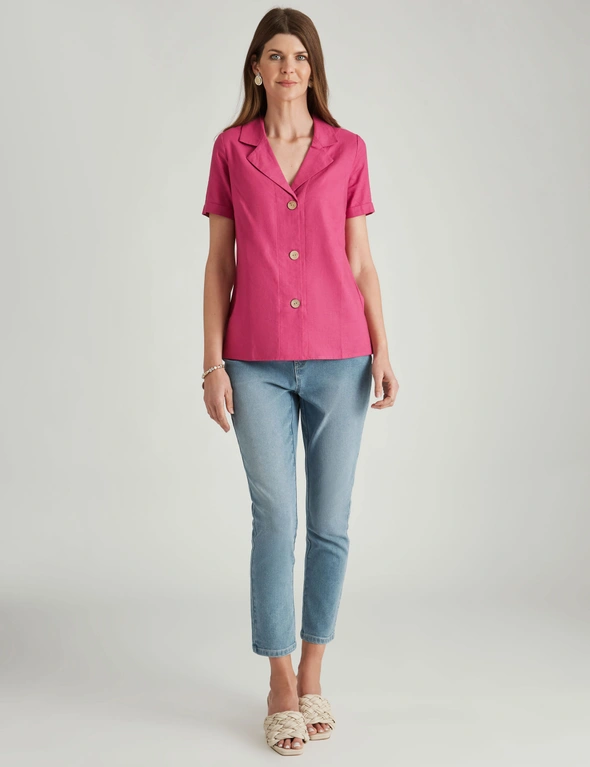 W.Lane Linen Button Up Blouse, hi-res image number null