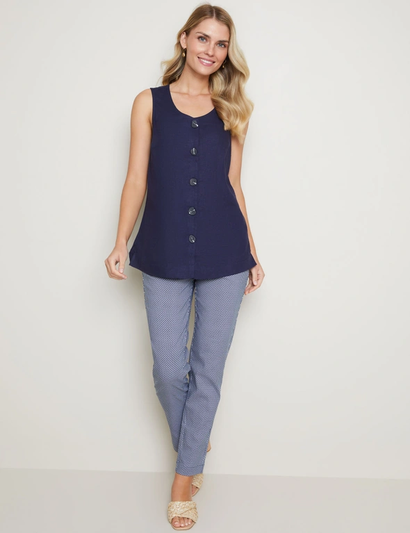 W.Lane Linen Button Up Top, hi-res image number null