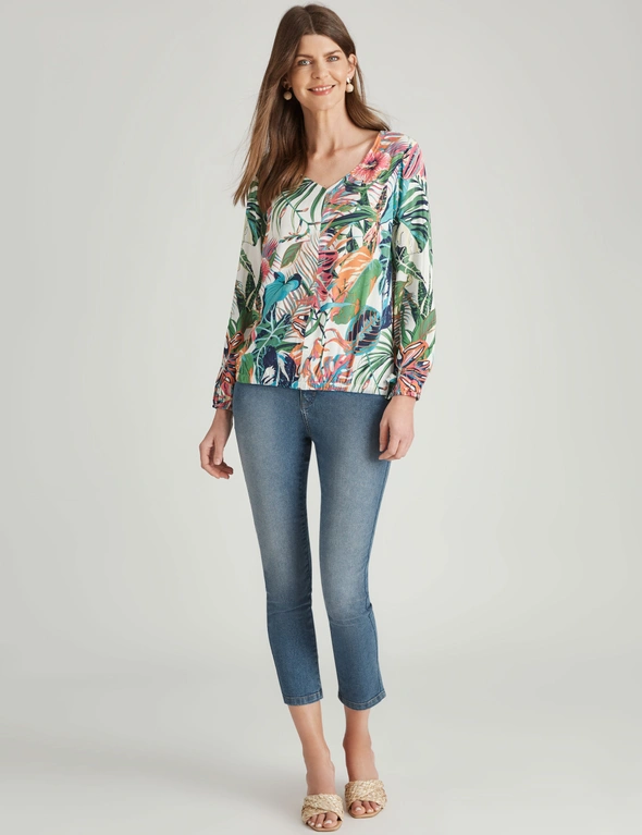 W.Lane Tropical Leaves Woven Top, hi-res image number null