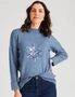W.Snowflake Sequin Knit Jumper, hi-res