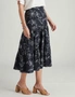 W.Lane Linen Check Wavy Trim Tiered Skirt, hi-res