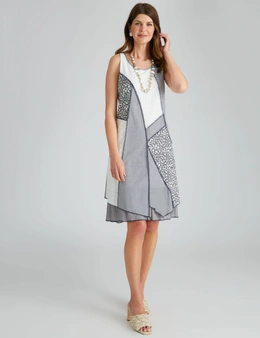 W.Lane Abstract Woven Patch Dress