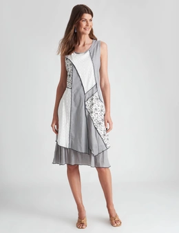 W.Lane Abstract Woven Patch Dress