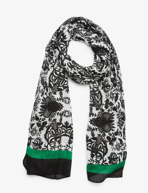 W.Lane Monoprint Scarf with Contrast Detail, hi-res image number null