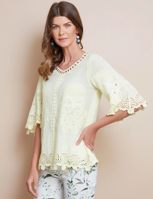 W.Lane Embroidery Floral Top, hi-res image number null