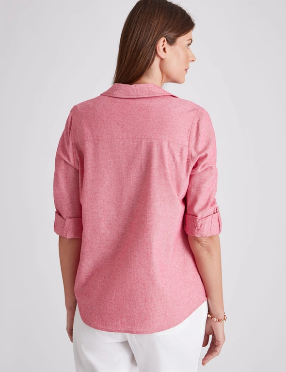 W.Lane Cross Dye Linen Shirt, hi-res image number null