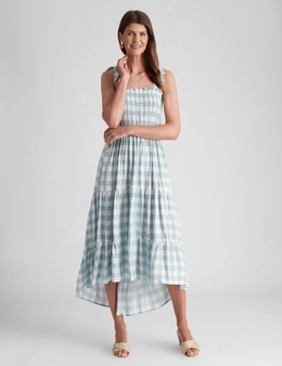 W.Lane Frill Shirred Maxi Dress