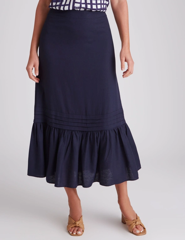 W.Lane Pleated Ruffle Linen Skirt, hi-res image number null