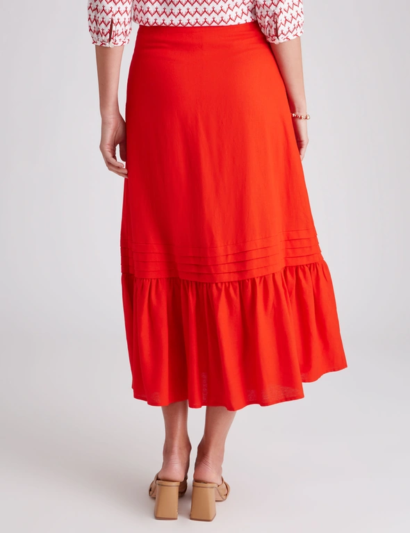W.Lane Pleated Ruffle Linen Skirt, hi-res image number null