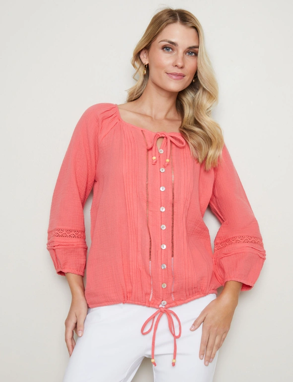 W.Lane Gathered Tuck Sleeve Top, hi-res image number null
