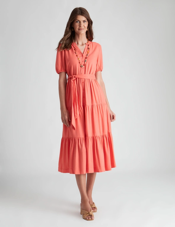 W.Lane Tiered Tie Waist Maxi Dress, hi-res image number null