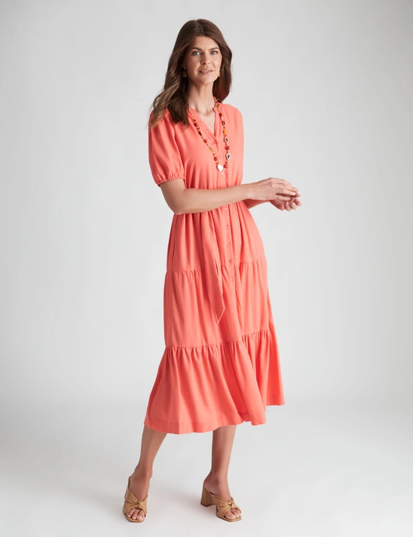 W.Lane Tiered Tie Waist Maxi Dress, hi-res image number null