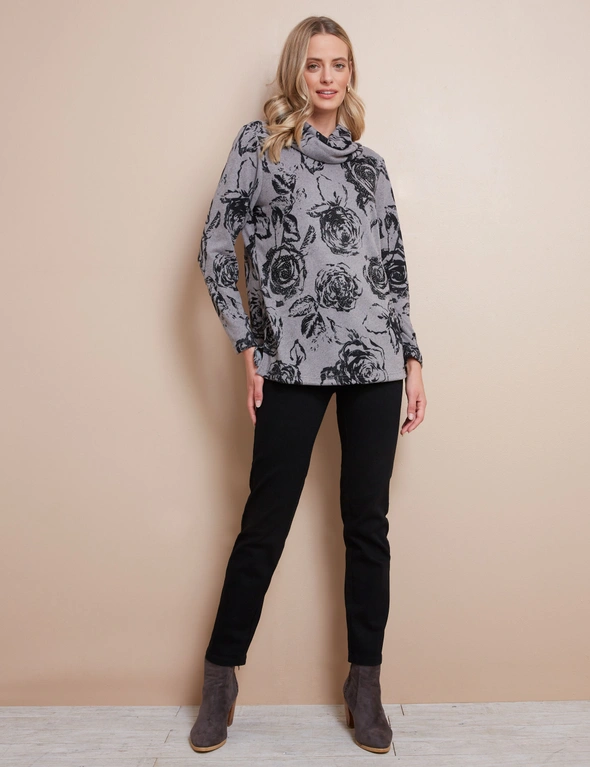 W.Lane Hotfix Fluffy Cowl Neck Knit Top, hi-res image number null