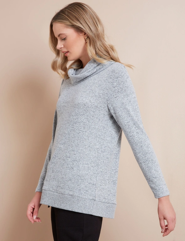 W.Lane Cowl Neck Fluffy Knit Top, hi-res image number null