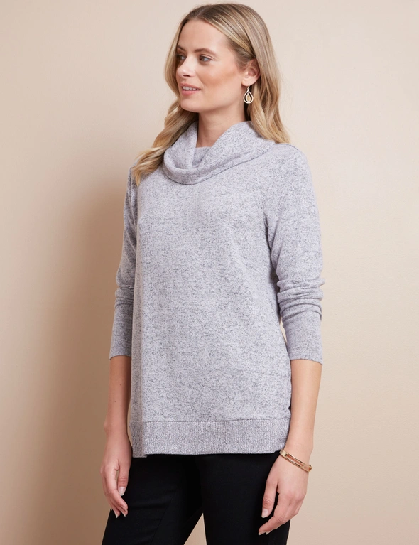 W.Lane Cowl Neck Fluffy Knit Top, hi-res image number null