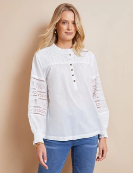 W.Lane Hollow Embroidery Top