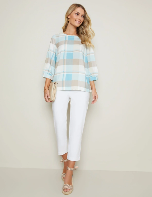 W.Lane Linen Check Top, hi-res image number null