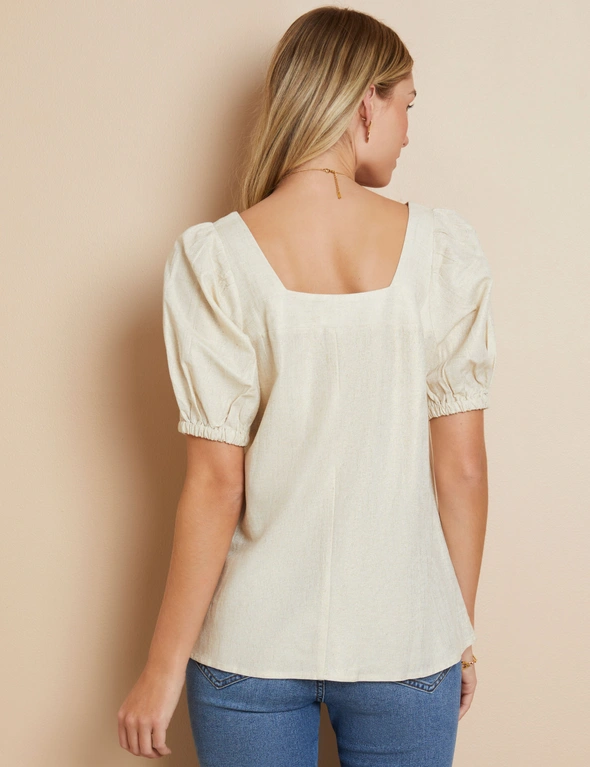 W.Lane Linen Gathered Top, hi-res image number null