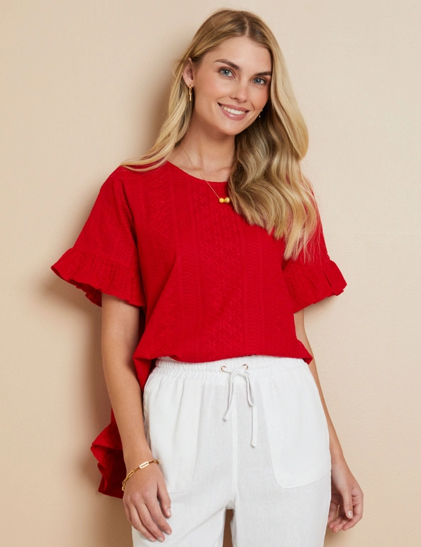W.Lane Embroidery Frill Top, hi-res image number null