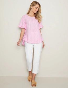W.Lane Embroidery Frill Top