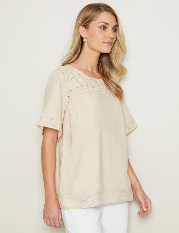 W.Lane Linen Embroidery Top, hi-res image number null