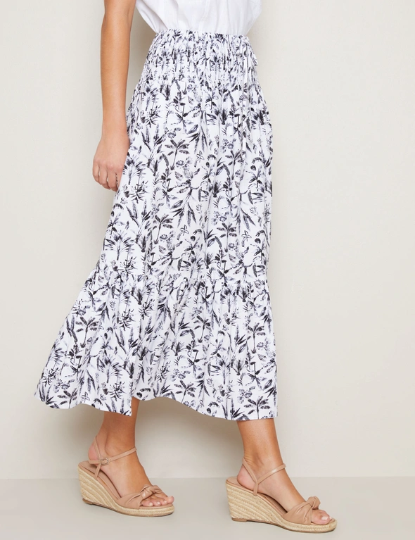 W.Lane Palm Tiered Maxi Skirt, hi-res image number null
