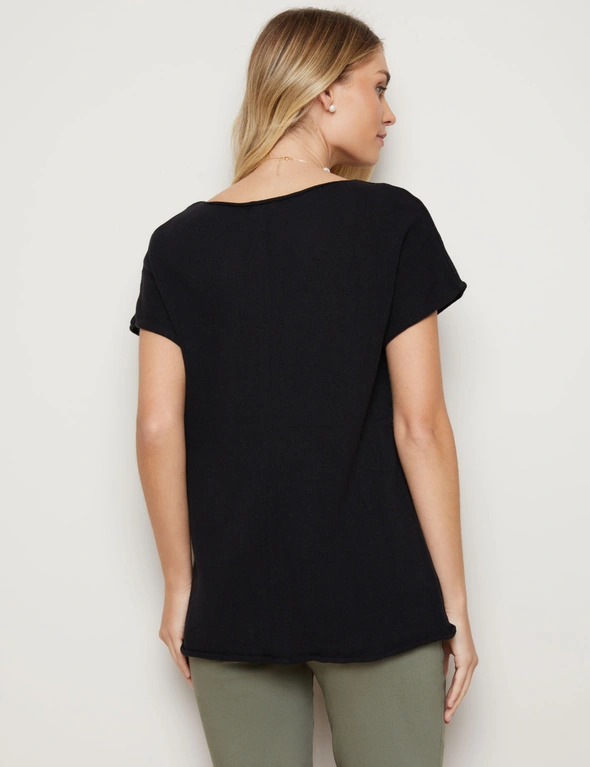 W.Lane Plain Roll Edge Knit Top, hi-res image number null