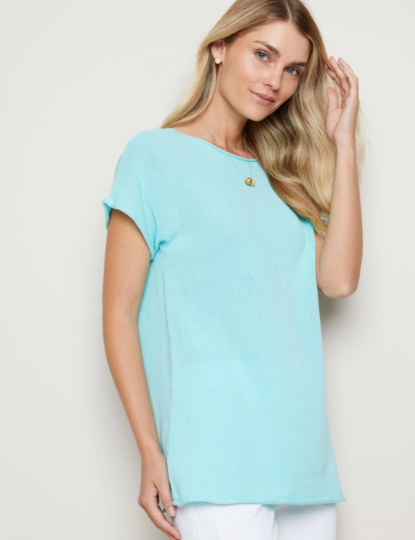 W.Lane Plain Roll Edge Knit Top, hi-res image number null