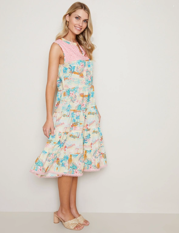 W.Lane Tropical Lace Tiered Dress, hi-res image number null